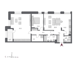 Продается 4-комнатная квартира ЖК Дом Нобель, 119.8  м², 27300000 рублей
