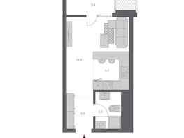 Продается Студия ЖК Беринг, дом 3, 29.87  м², 6700000 рублей