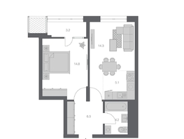 Продается 2-комнатная квартира ЖК Беринг, дом 3, 48.11 м², 8750000 рублей