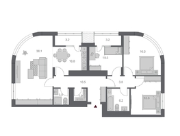 Продается 4-комнатная квартира ЖК Беринг, дом 3, 112.99 м², 23900000 рублей