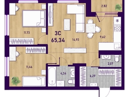 Продается 3-комнатная квартира ЖК Оптимисты, 65.34 м², 8400000 рублей