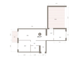 Продается 2-комнатная квартира ЖК Пшеница, дом 5.2, 105.31  м&sup2;, 10790000 рублей
