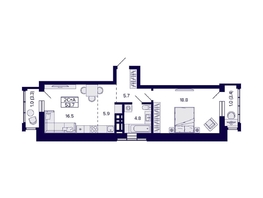 Продается 2-комнатная квартира ЖК Grando (Грандо), 53.7  м², 9700000 рублей