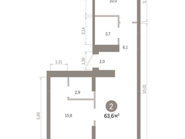 Продается 2-комнатная квартира ЖК Лебедевский квартал, д 1, 63.6  м&sup2;, 8930000 рублей