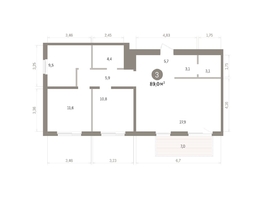Продается 3-комнатная квартира ЖК Пшеница, дом 5.2, 89  м², 11430000 рублей