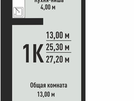 Продается 1-комнатная квартира ЖК На Невельского, 27.2  м², 3800000 рублей