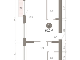 Продается 1-комнатная квартира ЖК Лебедевский квартал, д 1, 50  м&sup2;, 9860000 рублей