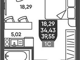 Продается Студия ЖК Ермак, 35.44  м², 4830000 рублей