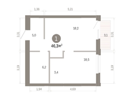 Продается 1-комнатная квартира ЖК Город на озере, 46.29  м&sup2;, 11200000 рублей