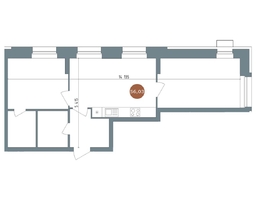 Продается 2-комнатная квартира ЖК 19/56 Кварталы Телецентра, сек 2, 56  м&sup2;, 9390000 рублей