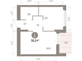 Продается 1-комнатная квартира ЖК Пшеница, 6.1, 39.24  м&sup2;, 5910000 рублей