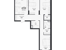 Продается 4-комнатная квартира ЖК Ясный берег, дом 19, бс 2-5, 89.14  м&sup2;, 12350000 рублей
