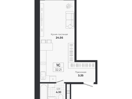 Продается Студия ЖК Ясный берег, дом 10, бс 8-10, 32.21  м&sup2;, 7276000 рублей
