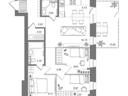 Продается 3-комнатная квартира ЖК Спектр, дом 10, 83.64  м&sup2;, 13490000 рублей