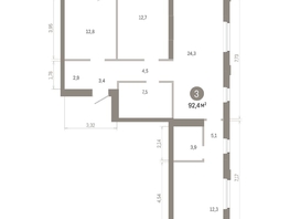 Продается 3-комнатная квартира ЖК Город на озере, 92.37  м&sup2;, 15720000 рублей