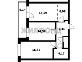 Продается 3-комнатная квартира ЖК Чкалов, дом 2, 65.8  м&sup2;, 11500000 рублей
