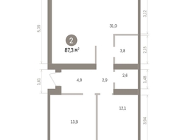 Продается 2-комнатная квартира ЖК Пшеница, дом 5.2, 87.25  м&sup2;, 10270000 рублей