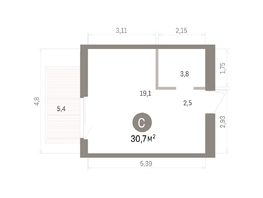 Продается Студия ЖК Пшеница, дом 5.2, 30.7  м&sup2;, 5280000 рублей