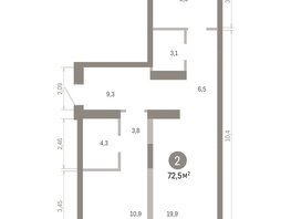 Продается 2-комнатная квартира ЖК Европейский берег, дом 46, 72.45  м&sup2;, 12880000 рублей