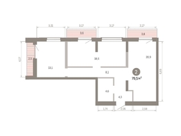 Продается 2-комнатная квартира ЖК Европейский берег, дом 46, 79.48  м&sup2;, 13280000 рублей