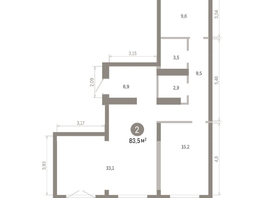 Продается 2-комнатная квартира ЖК Европейский берег, дом 46, 83.52  м&sup2;, 13980000 рублей