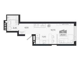 Продается Студия ЖК Ясный берег, дом 33, 28.6  м&sup2;, 5598000 рублей