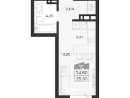 Продается Студия ЖК Ясный берег, дом 33, 25.3  м&sup2;, 4972000 рублей