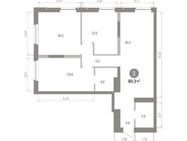 Продается 3-комнатная квартира ЖК Европейский берег, дом 45, 88.27  м&sup2;, 10920000 рублей