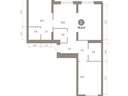 Продается 2-комнатная квартира ЖК Лебедевский квартал, д 1, 79.6  м&sup2;, 10480000 рублей