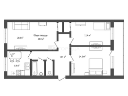 Продается 3-комнатная квартира Зорге ул, 68  м&sup2;, 12000000 рублей