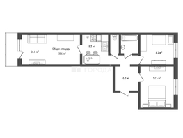 Продается 3-комнатная квартира Татьяны Снежиной ул, 58.6  м&sup2;, 6599000 рублей