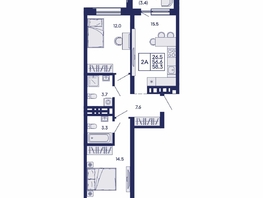 Продается 2-комнатная квартира ЖК Сила леса, корп 1, 58.3  м&sup2;, 10250000 рублей