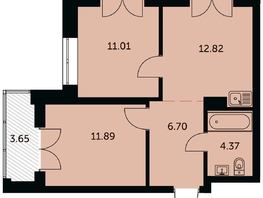 Продается 2-комнатная квартира ЖК Академия, дом 3, 48.62  м&sup2;, 10695000 рублей