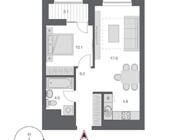 Продается 2-комнатная квартира  Дом Нобель, 44.35  м&sup2;, 12000000 рублей
