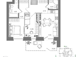 Продается 2-комнатная квартира ЖК Спектр, дом 10, 74.34  м&sup2;, 11762000 рублей