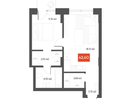 Продается 1-комнатная квартира  Квартал ЩА, 42.6  м&sup2;, 8590000 рублей