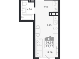 Продается Студия ЖК Ясный берег, дом 20, 25.76  м&sup2;, 4999000 рублей
