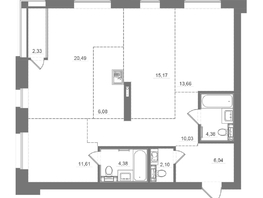 Продается 3-комнатная квартира ЖК Спектр, дом 10, 96.41  м&sup2;, 16690000 рублей