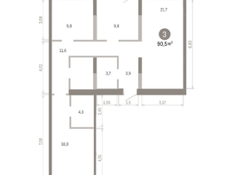 Продается 3-комнатная квартира ЖК Европейский берег, дом 46, 90.5  м&sup2;, 11550000 рублей