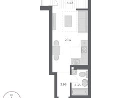 Продается Студия ЖК ОСКАР, дом 3, 32  м&sup2;, 6650000 рублей