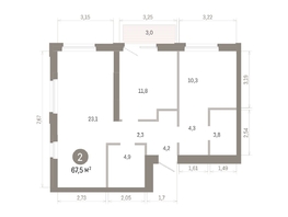 Продается 2-комнатная квартира ЖК Город на озере, 67.45  м&sup2;, 16170000 рублей