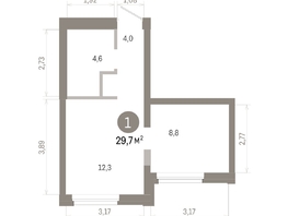 Продается 1-комнатная квартира ЖК Город на озере, 29.72  м&sup2;, 7580000 рублей