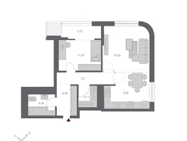Продается 2-комнатная квартира ЖК Беринг, дом 3, 61.27  м&sup2;, 12390000 рублей