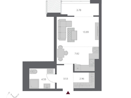 Продается Студия ЖК Беринг, дом 3, 33.57  м&sup2;, 6970000 рублей