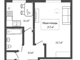 Продается Студия Выборная ул, 29.3  м&sup2;, 4120000 рублей