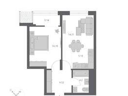Продается 2-комнатная квартира ЖК Беринг, дом 3, 48.1  м&sup2;, 9190000 рублей