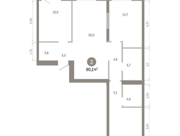 Продается 3-комнатная квартира ЖК Город на озере, 90.1  м&sup2;, 18910000 рублей