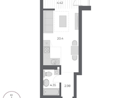 Продается Студия ЖК ОСКАР, дом 3, 32  м&sup2;, 6670000 рублей