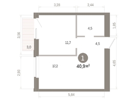 Продается 1-комнатная квартира ЖК Город на озере, 40.89  м&sup2;, 10300000 рублей