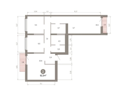 Продается 3-комнатная квартира ЖК Европейский берег, дом 46, 92.92  м&sup2;, 13490000 рублей